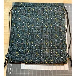 Handmade - Drawstring Backpack With Paracord Straps - Retro Gamer Backpack